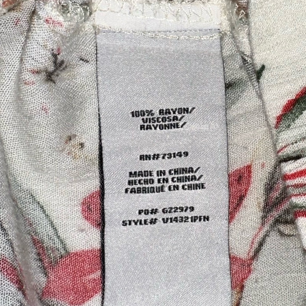 Fashion Nova Tropical Floral Wide Leg Pants - Rust and Green on Cream - Picture 5 of 5